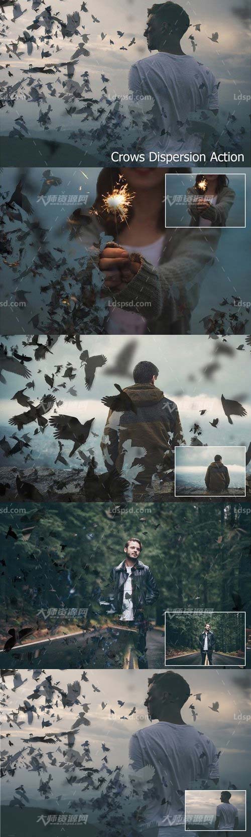 Crows Dispersion Actions,极品PS动作－乌鸦抽离